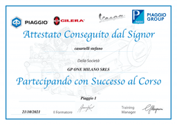 Piaggio certifica Casartelli Stefano in Piaggio 1